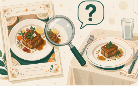 菜单图片和实际出品对得上吗？逐项核对一遍
