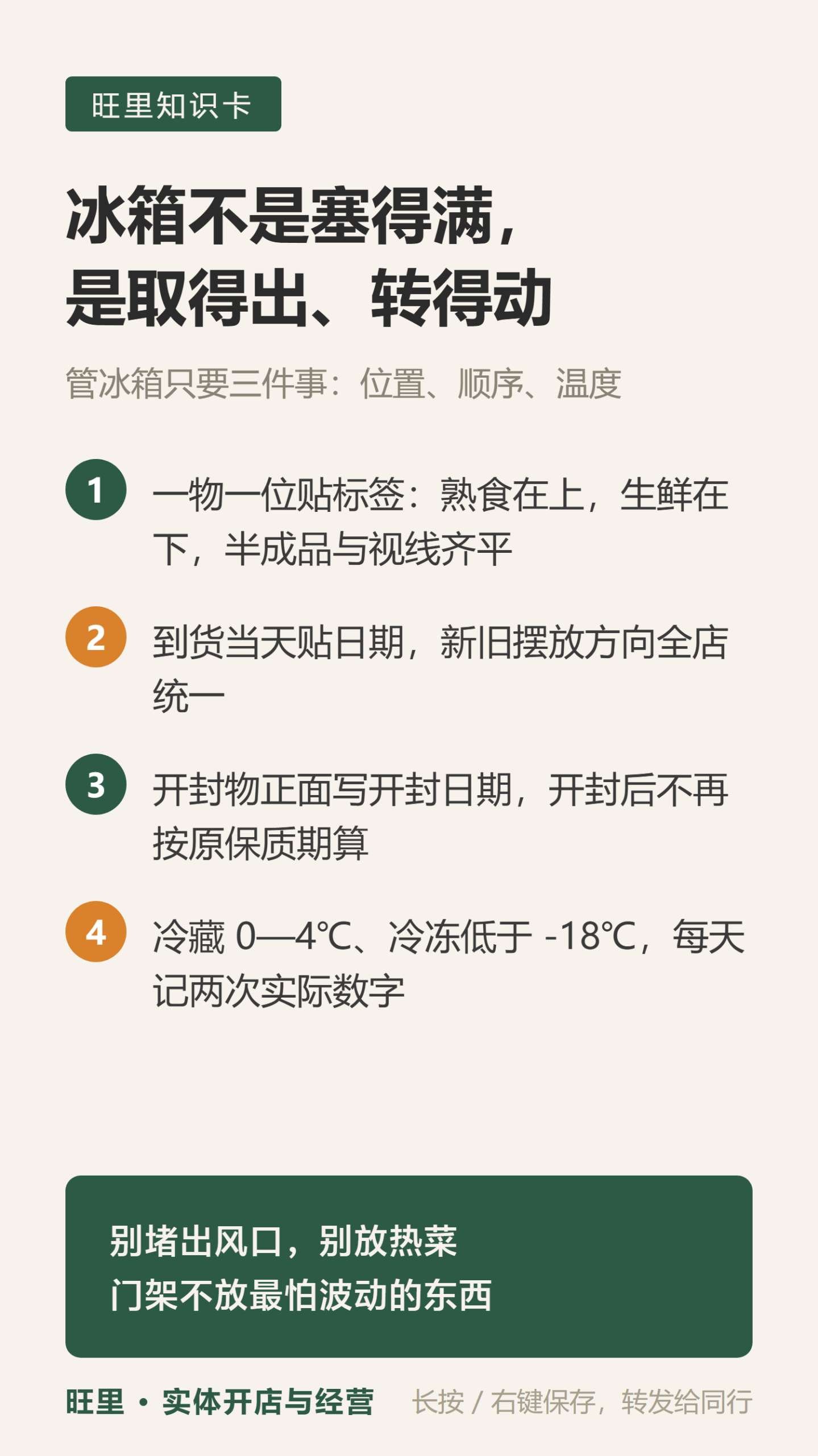 冰箱管理知识卡