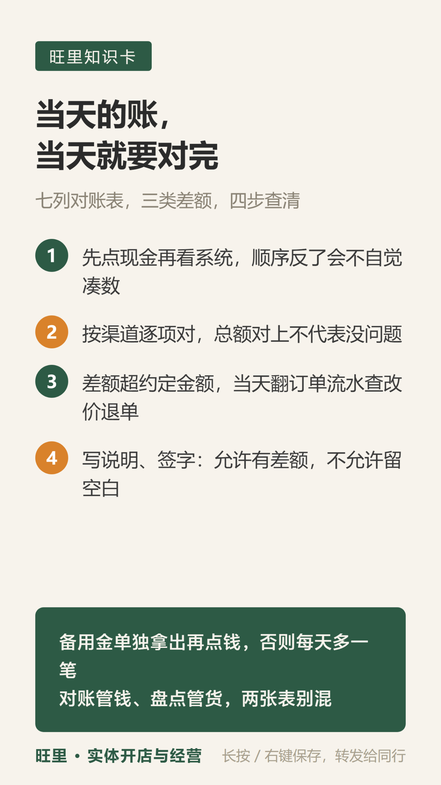 收银对账知识卡