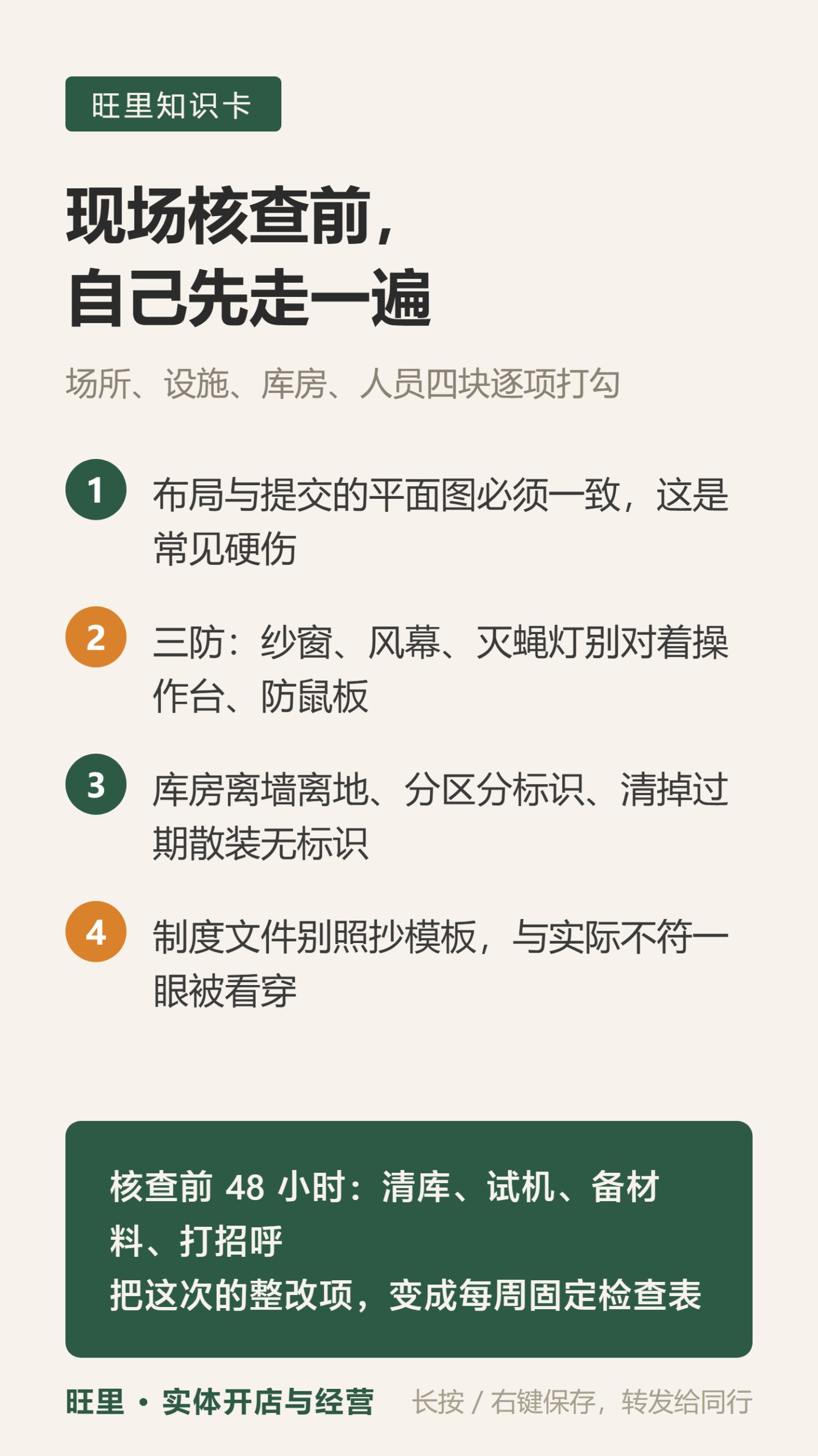 现场核查知识卡
