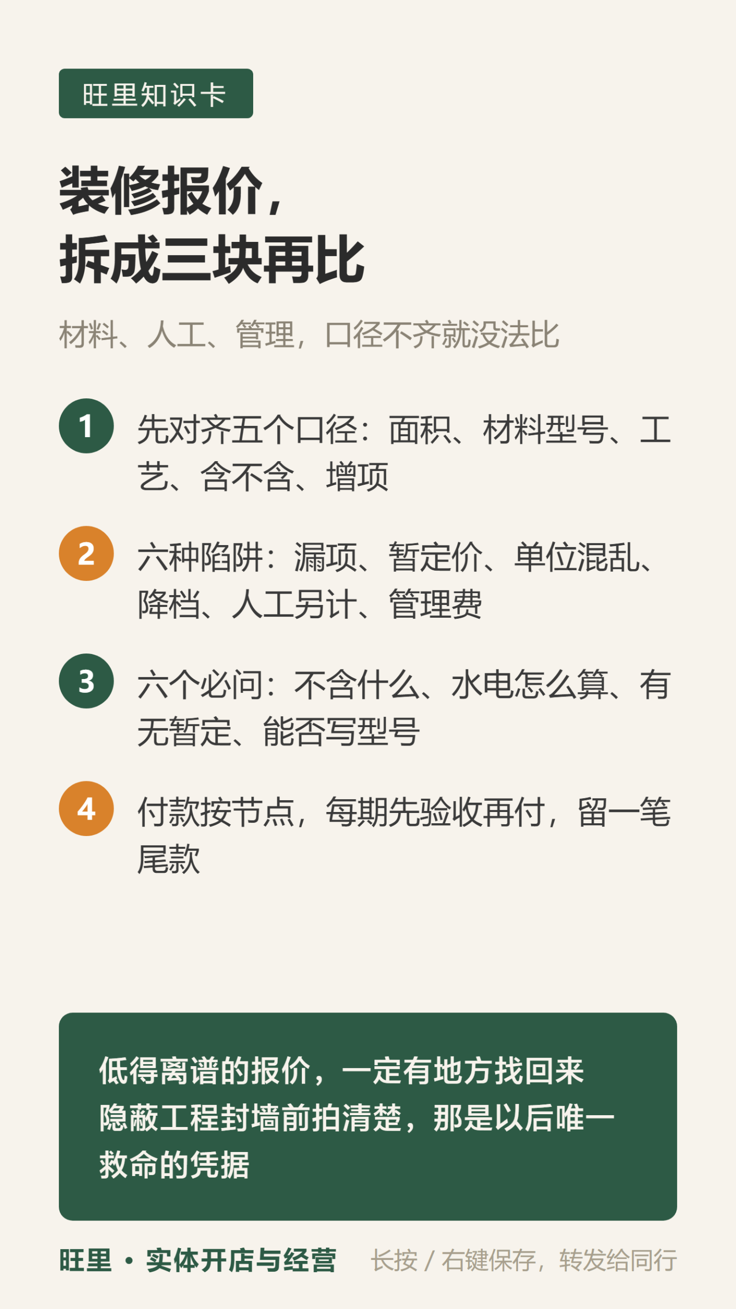 装修报价知识卡