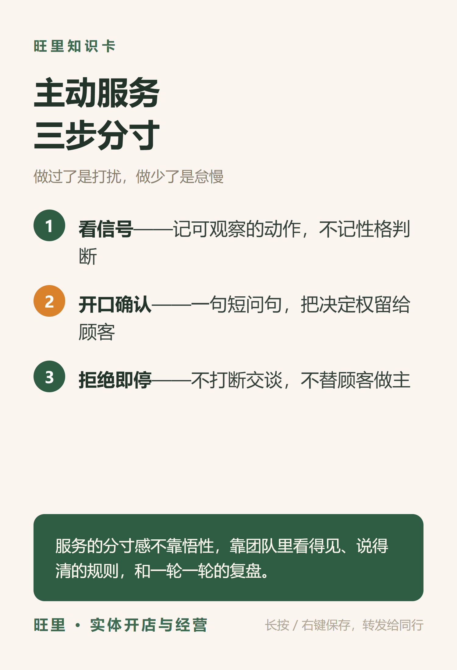 旺里知识卡:主动服务三步分寸——看信号、开口确认、拒绝即停