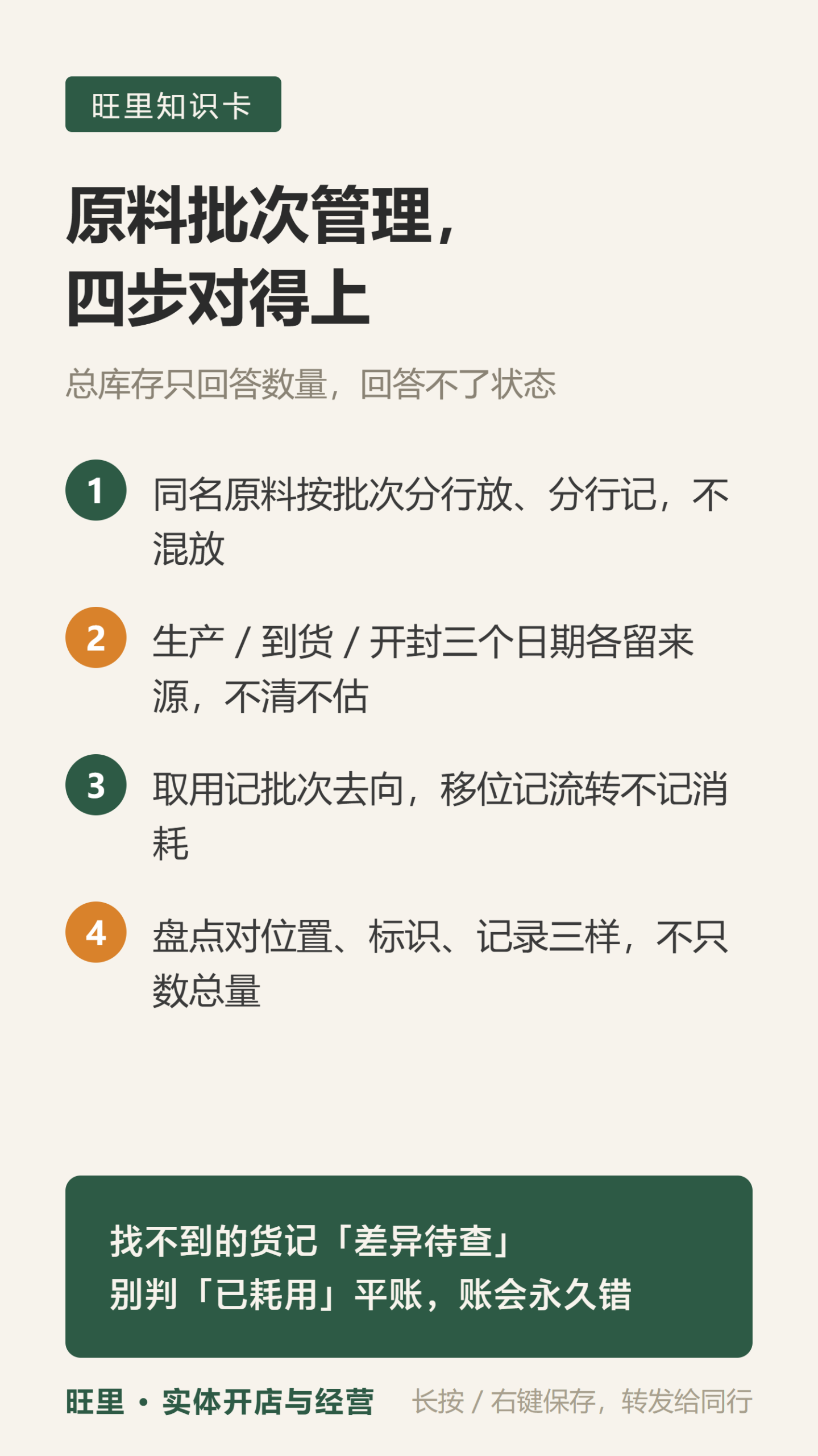 原料批次管理知识卡